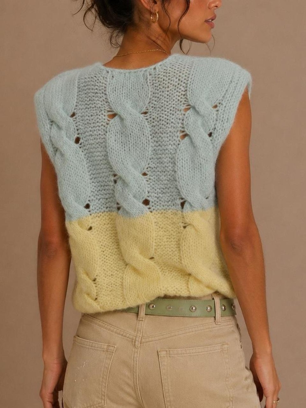 Brand new with tags attached Free People SoftSpun Vest | Lemon Sorbet Combo - Picture 4 of 6